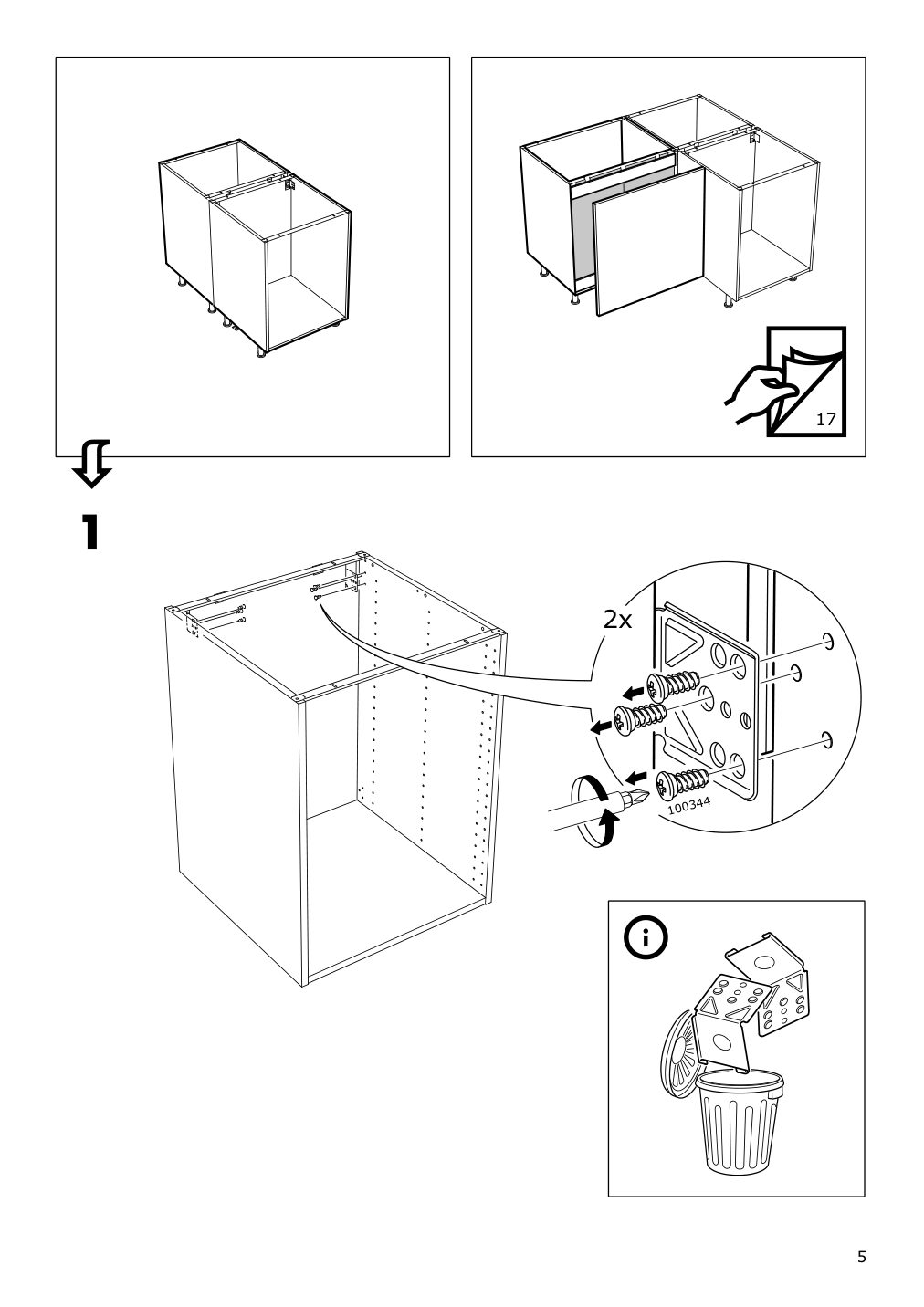 Assembly instructions for IKEA Sektion assembly kit for kitchen island | Page 5 - IKEA SEKTION assembly kit for kitchen island 002.984.11