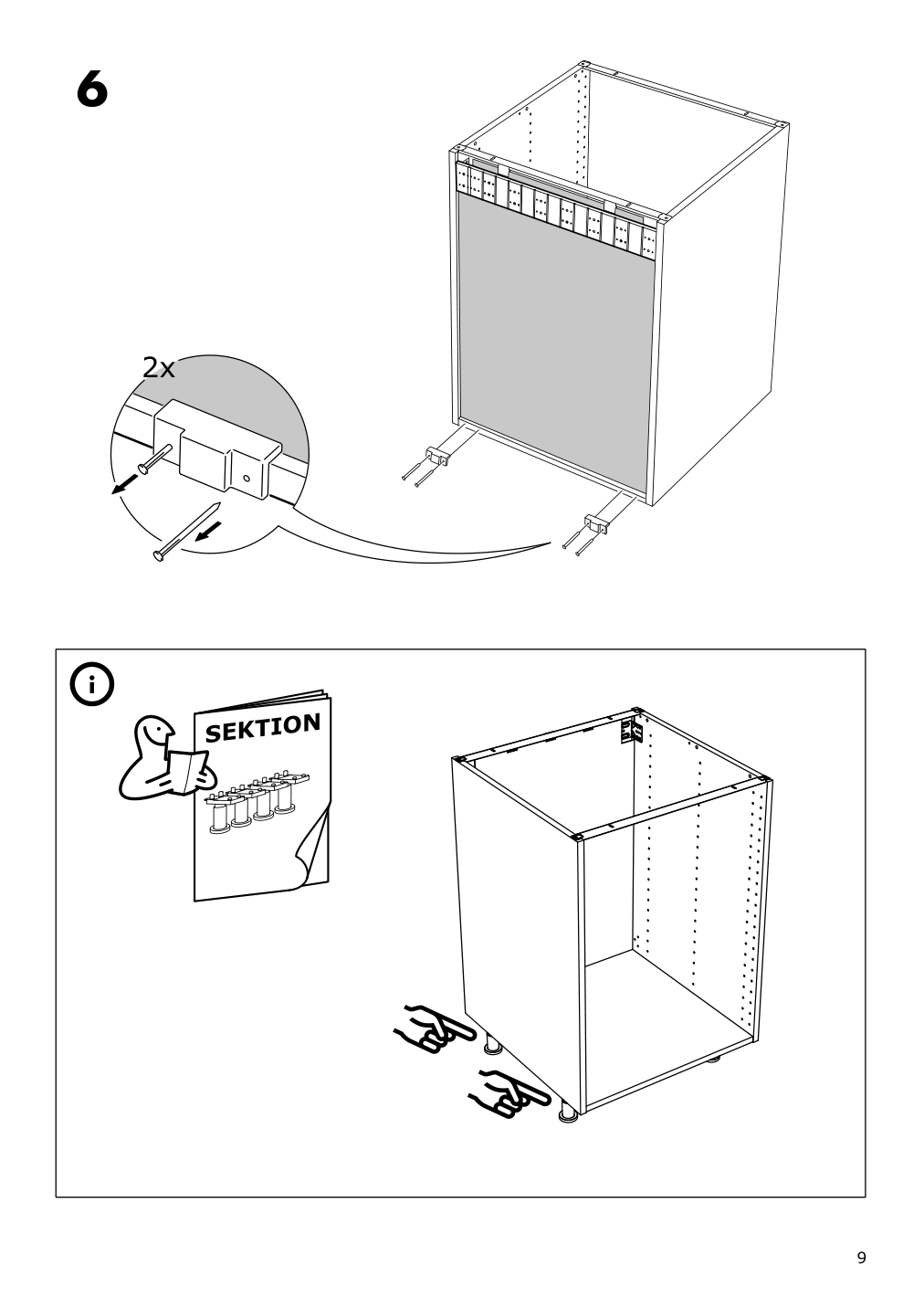 Assembly instructions for IKEA Sektion assembly kit for kitchen island | Page 9 - IKEA SEKTION assembly kit for kitchen island 002.984.11