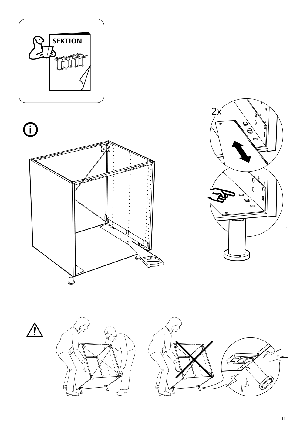 Assembly instructions for IKEA Sektion base cabinet for oven white | Page 11 - IKEA SEKTION base cabinet for oven 693.889.42