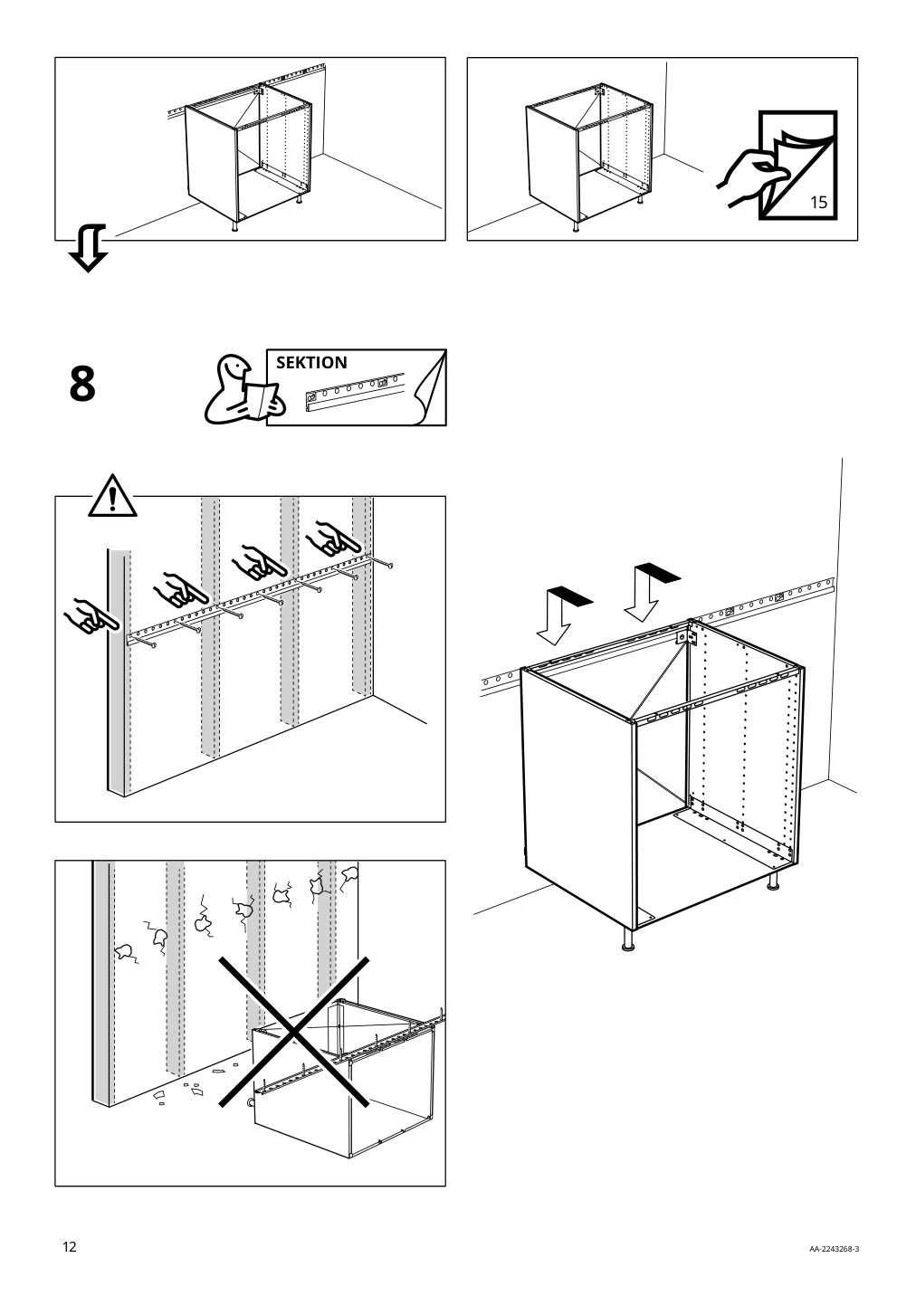 Assembly instructions for IKEA Sektion base cabinet for oven white | Page 12 - IKEA SEKTION base cabinet for oven 693.889.42