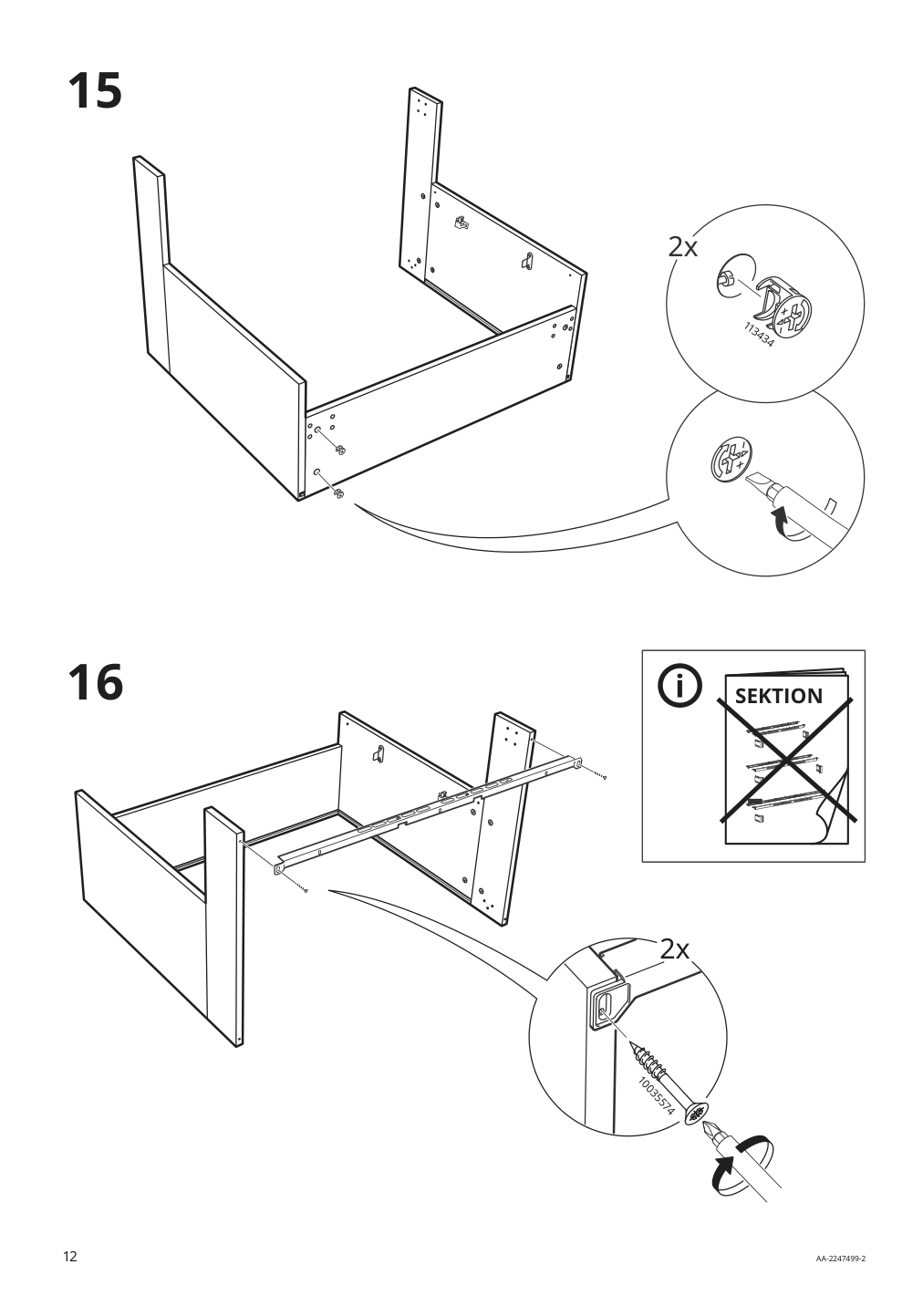 Assembly instructions for IKEA Sektion base cabinet frame adapted for wheelchairs white | Page 12 - IKEA SEKTION base cabinet frame 304.508.45