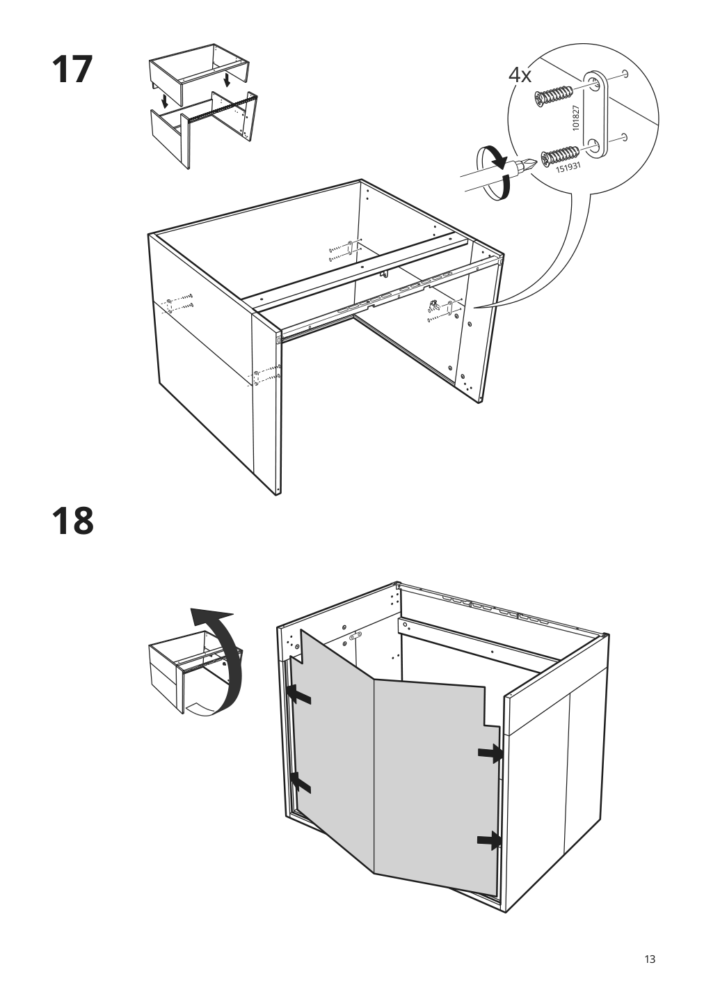 Assembly instructions for IKEA Sektion base cabinet frame adapted for wheelchairs white | Page 13 - IKEA SEKTION base cabinet frame 304.508.45