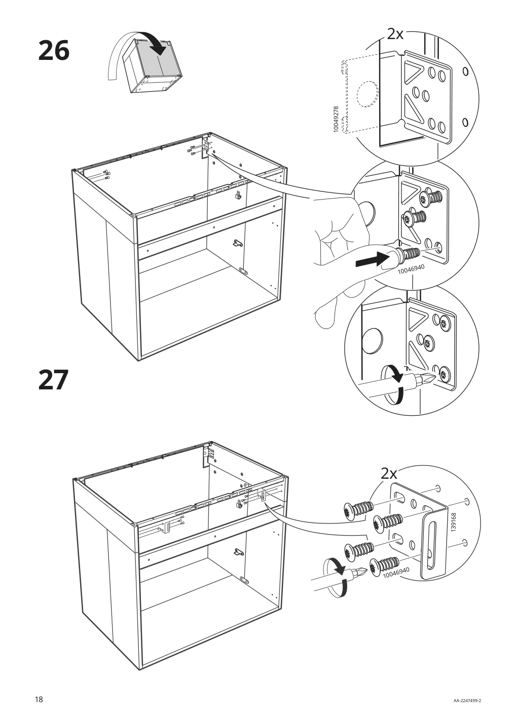 Assembly instructions for IKEA Sektion base cabinet frame adapted for wheelchairs white | Page 18 - IKEA SEKTION base cabinet frame 304.508.45