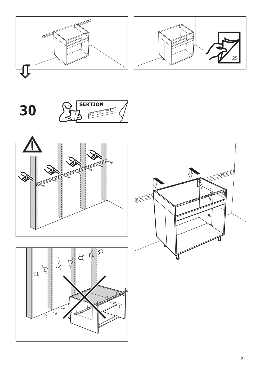 Assembly instructions for IKEA Sektion base cabinet frame adapted for wheelchairs white | Page 21 - IKEA SEKTION base cabinet frame 304.508.45