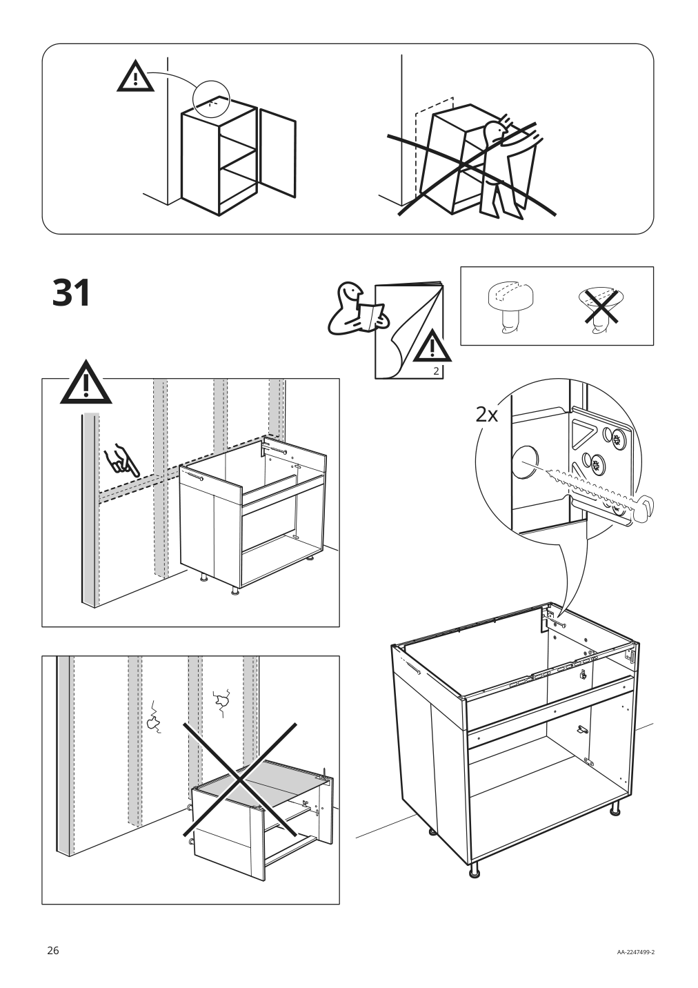 Assembly instructions for IKEA Sektion base cabinet frame adapted for wheelchairs white | Page 26 - IKEA SEKTION base cabinet frame 304.508.45