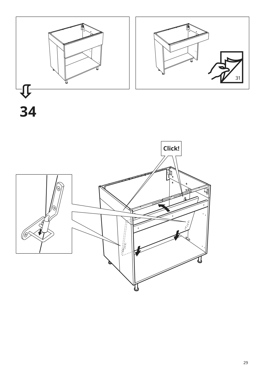 Assembly instructions for IKEA Sektion base cabinet frame adapted for wheelchairs white | Page 29 - IKEA SEKTION base cabinet frame 304.508.45