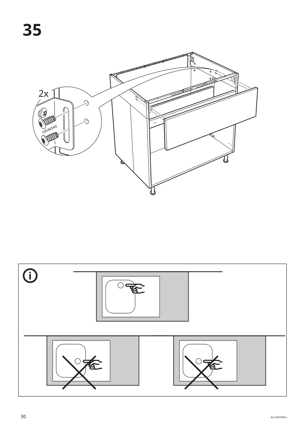 Assembly instructions for IKEA Sektion base cabinet frame adapted for wheelchairs white | Page 30 - IKEA SEKTION base cabinet frame 304.508.45