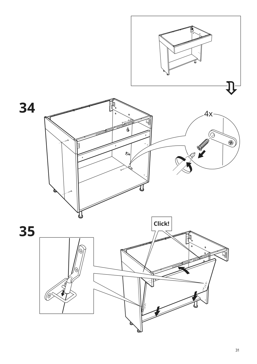 Assembly instructions for IKEA Sektion base cabinet frame adapted for wheelchairs white | Page 31 - IKEA SEKTION base cabinet frame 304.508.45