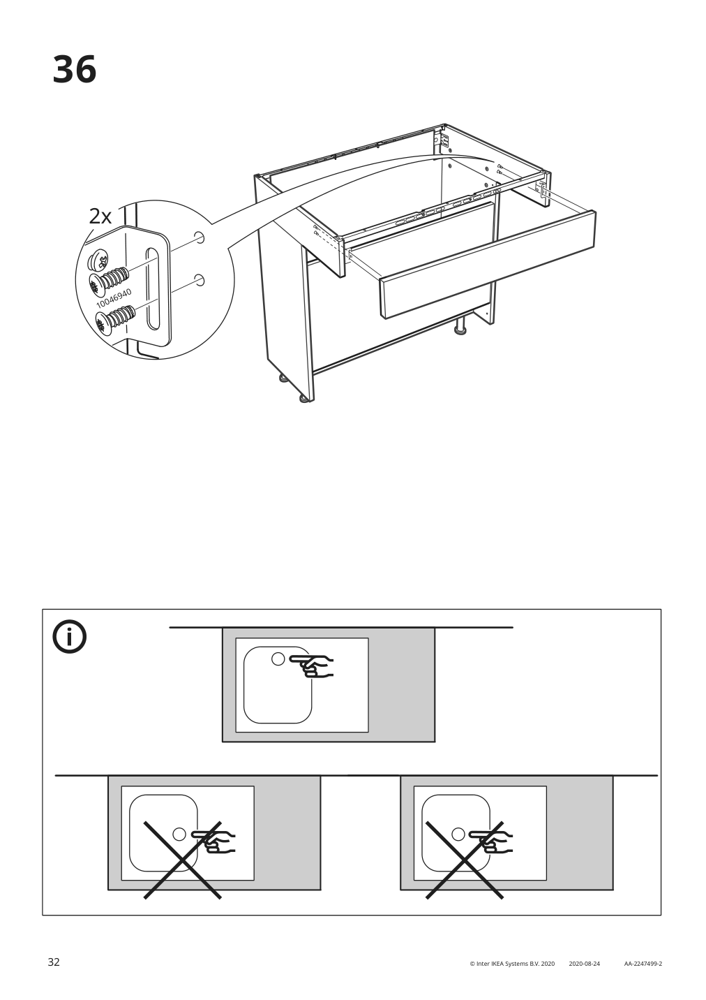 Assembly instructions for IKEA Sektion base cabinet frame adapted for wheelchairs white | Page 32 - IKEA SEKTION base cabinet frame 304.508.45