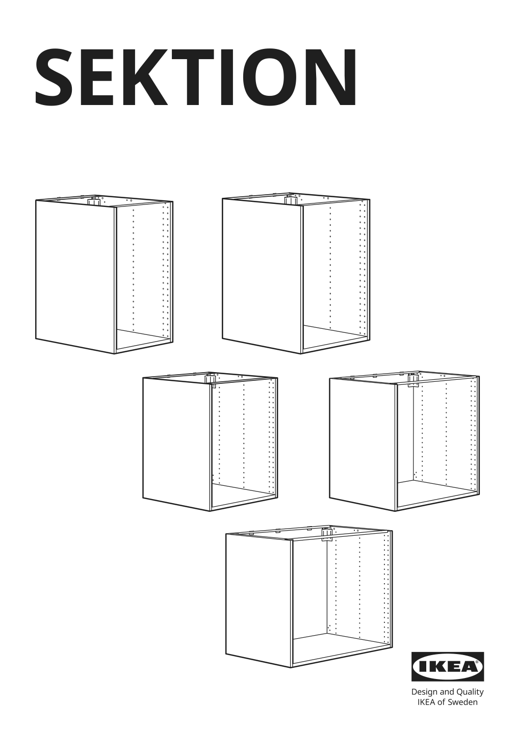 Assembly instructions for IKEA Sektion base cabinet frame white | Page 1 - IKEA SEKTION base cabinet w wire basket/2 doors 694.614.14