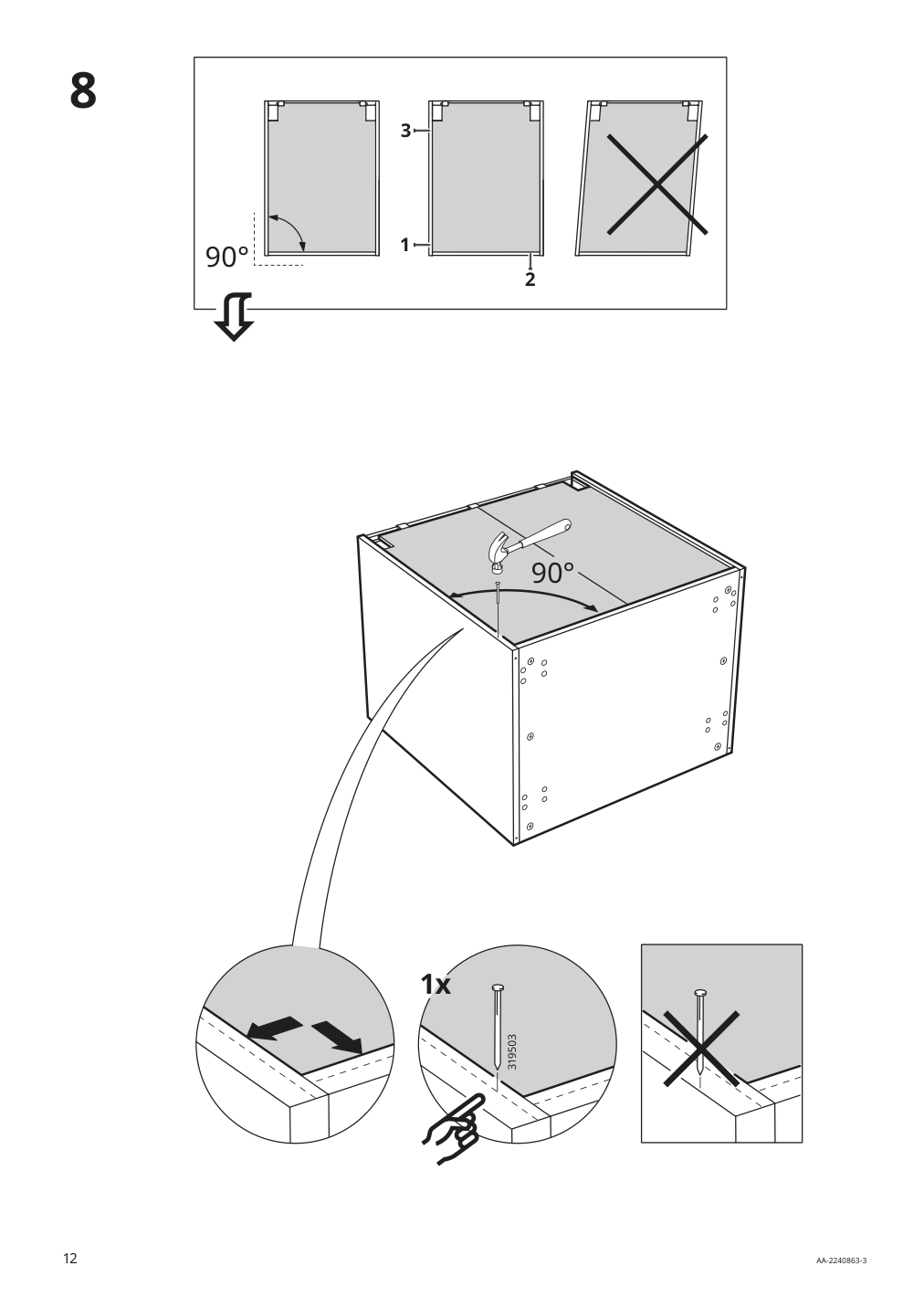 Assembly instructions for IKEA Sektion base cabinet frame white | Page 12 - IKEA SEKTION base cabinet with 3 drawers 291.590.61