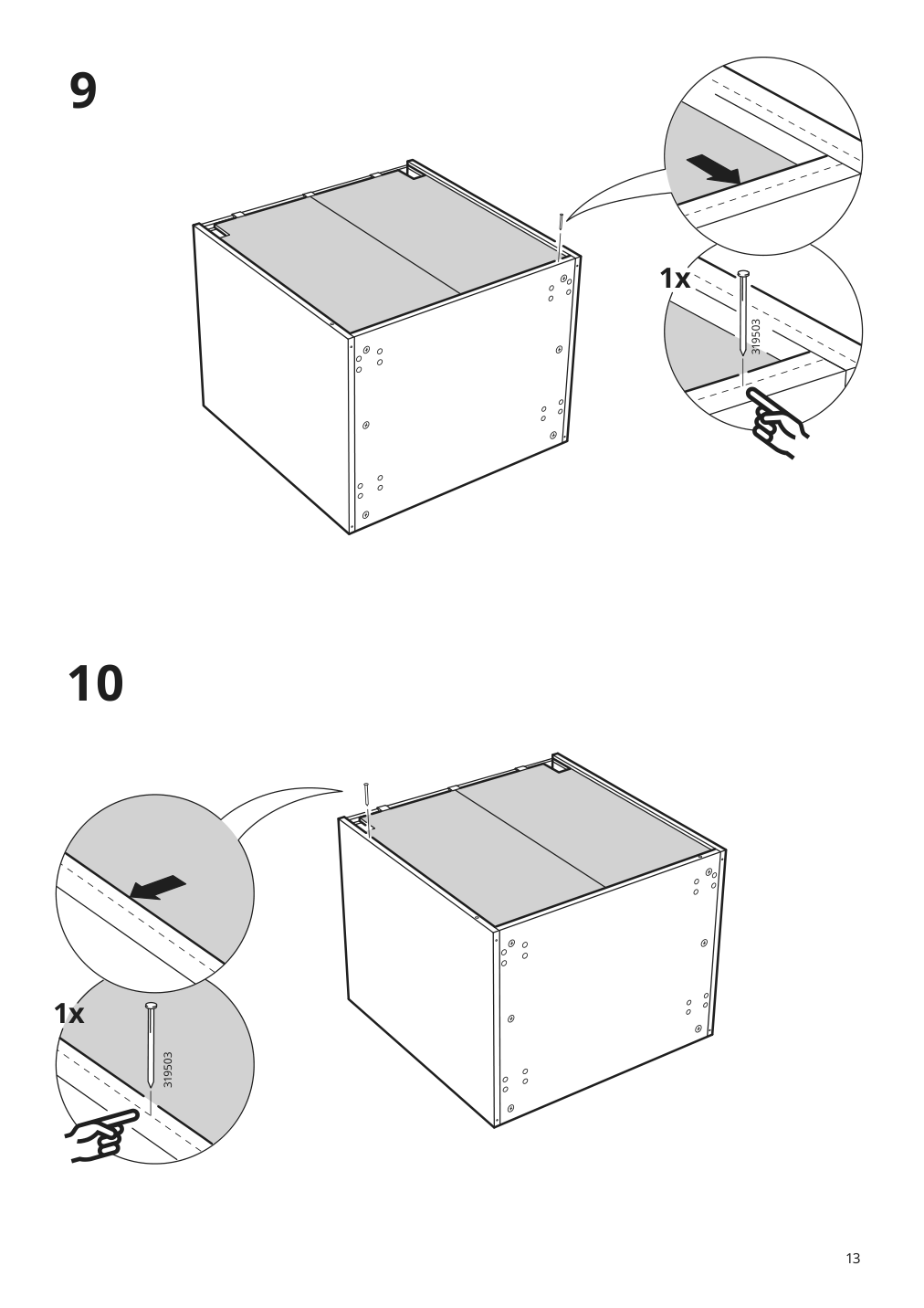 Assembly instructions for IKEA Sektion base cabinet frame white | Page 13 - IKEA SEKTION / MAXIMERA base cabinet with 1 door/3 drawers 893.655.72