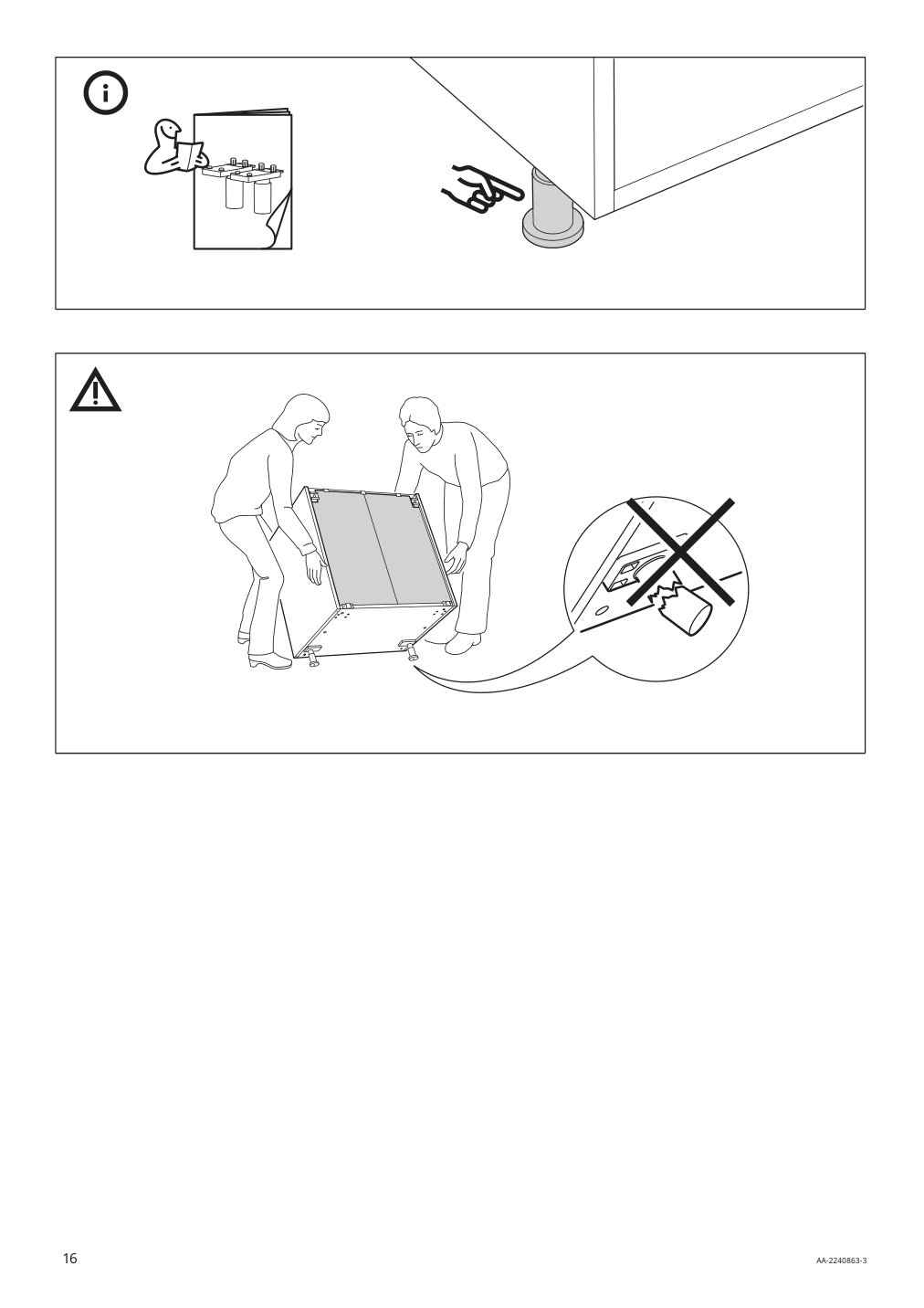 Assembly instructions for IKEA Sektion base cabinet frame white | Page 16 - IKEA SEKTION base cabinet with wire baskets 994.557.46