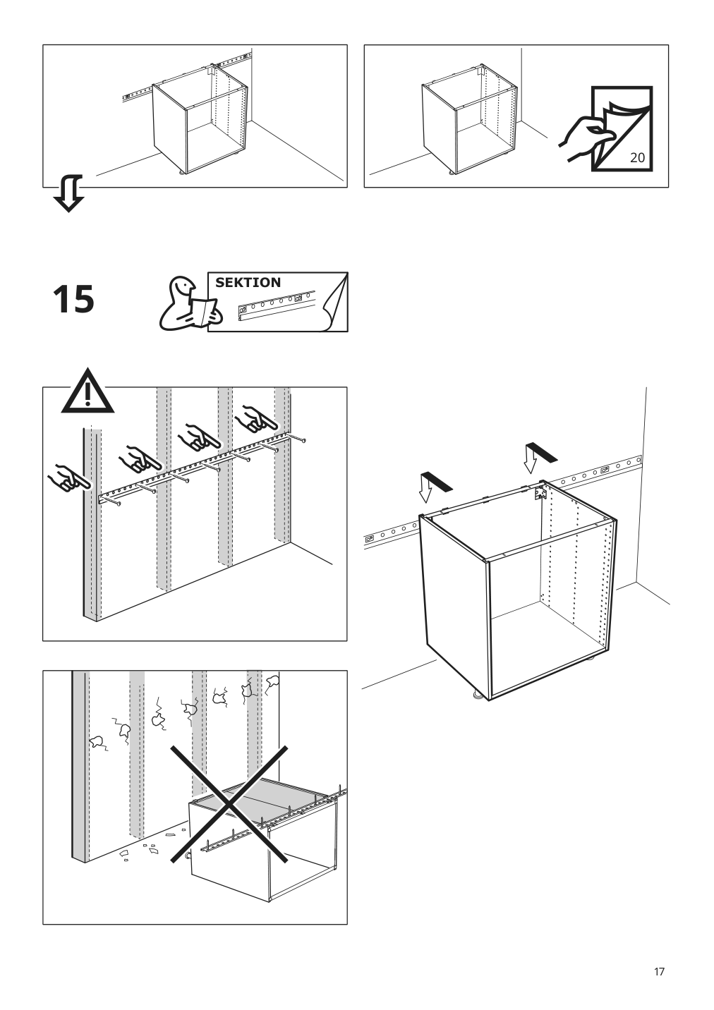 Assembly instructions for IKEA Sektion base cabinet frame white | Page 17 - IKEA SEKTION base cabinet with wire baskets 994.557.46