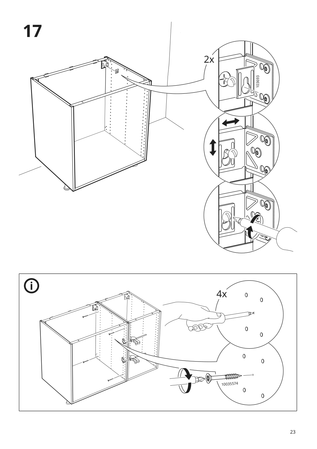 Assembly instructions for IKEA Sektion base cabinet frame white | Page 23 - IKEA SEKTION base cabinet with wire baskets 994.557.46