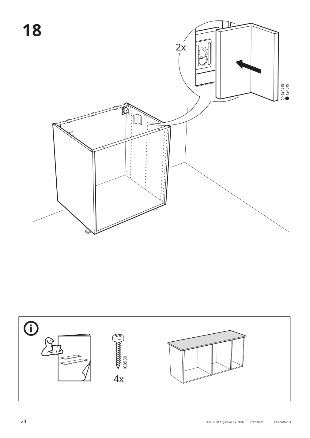 Assembly instructions for IKEA Sektion base cabinet frame white | Page 24 - IKEA SEKTION base cabinet with 3 drawers 291.590.61