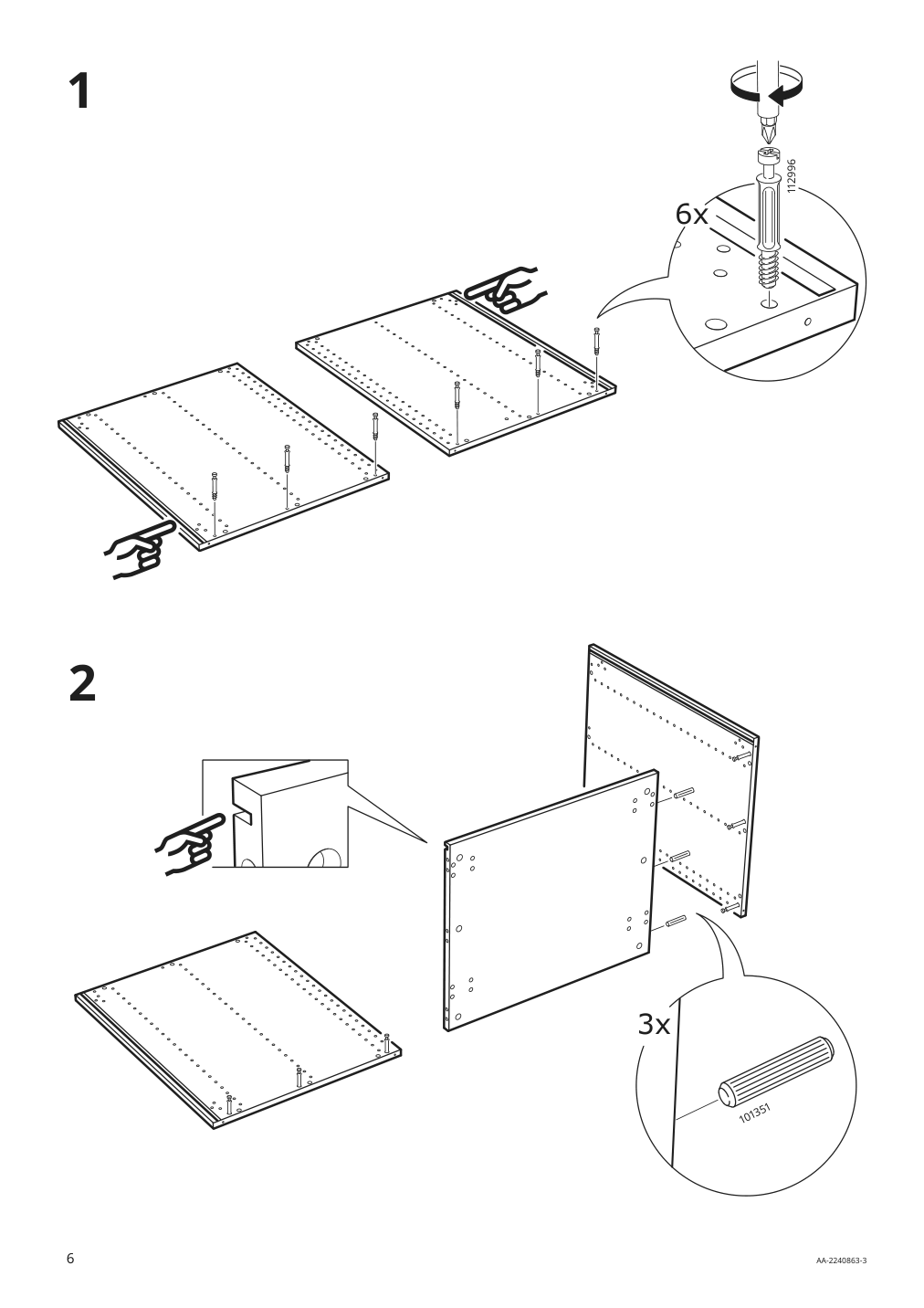 Assembly instructions for IKEA Sektion base cabinet frame white | Page 6 - IKEA SEKTION base cabinet with 3 drawers 291.590.61