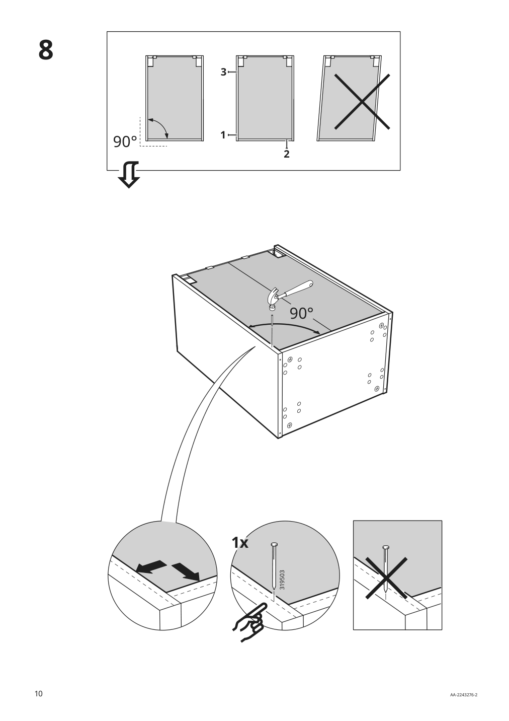 Assembly instructions for IKEA Sektion base cabinet frame white | Page 10 - IKEA SEKTION / MAXIMERA base cabinet w/1 door & 3 drawers 993.219.88