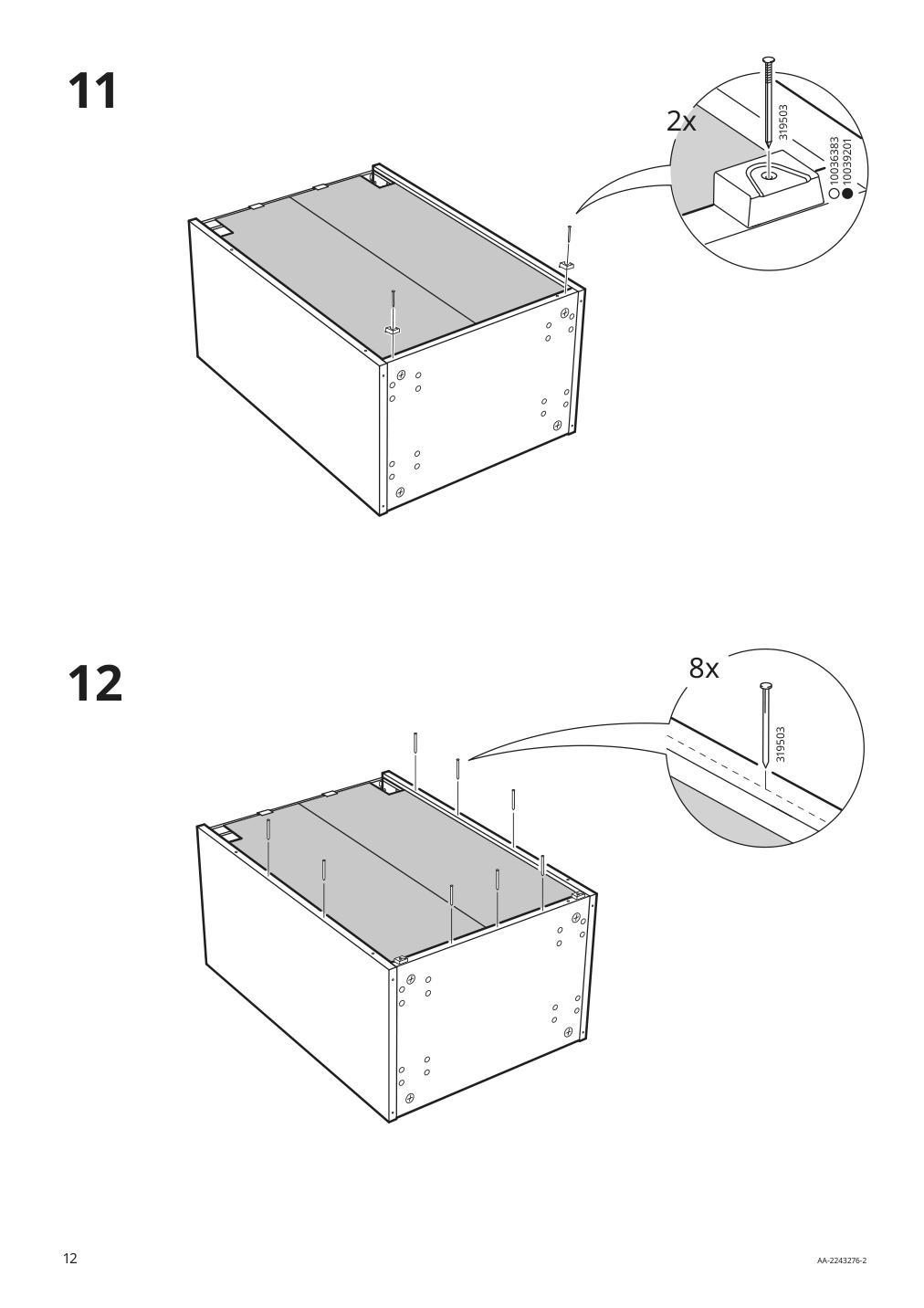 Assembly instructions for IKEA Sektion base cabinet frame white | Page 12 - IKEA SEKTION / MAXIMERA base cabinet with 2 drawers 093.220.01