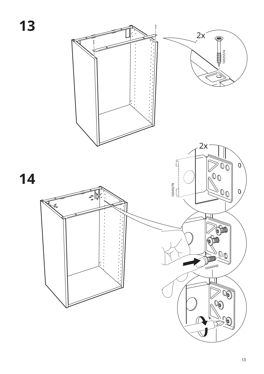 Assembly instructions for IKEA Sektion base cabinet frame white | Page 13 - IKEA SEKTION / MAXIMERA base cabinet w/1 door & 3 drawers 993.219.88