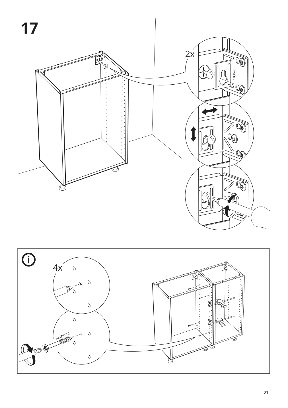 Assembly instructions for IKEA Sektion base cabinet frame white | Page 21 - IKEA SEKTION / MAXIMERA base cabinet with 2 drawers 193.190.41