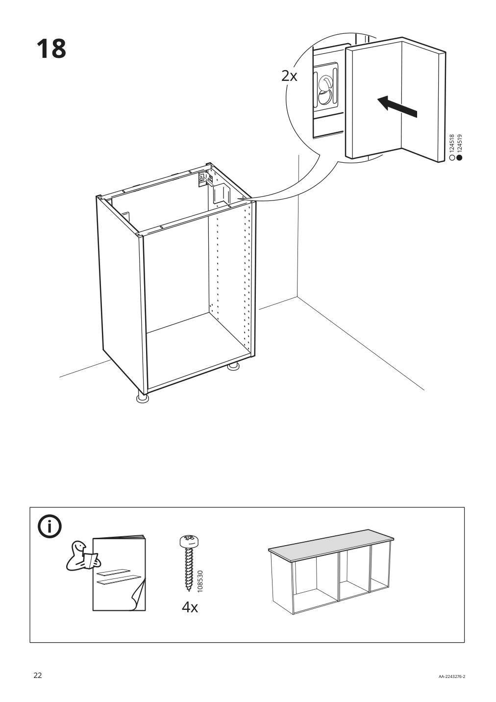 Assembly instructions for IKEA Sektion base cabinet frame white | Page 22 - IKEA SEKTION base cabinet with shelves 094.663.01