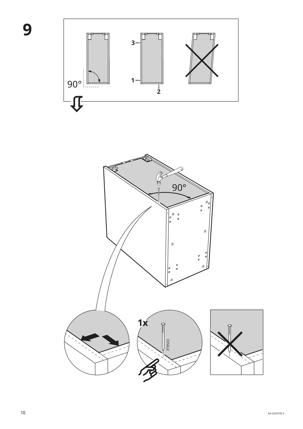 Assembly instructions for IKEA Sektion base cabinet frame white | Page 10 - IKEA SEKTION / MAXIMERA base cabinet w/3 fronts & 4 drawers 993.188.63