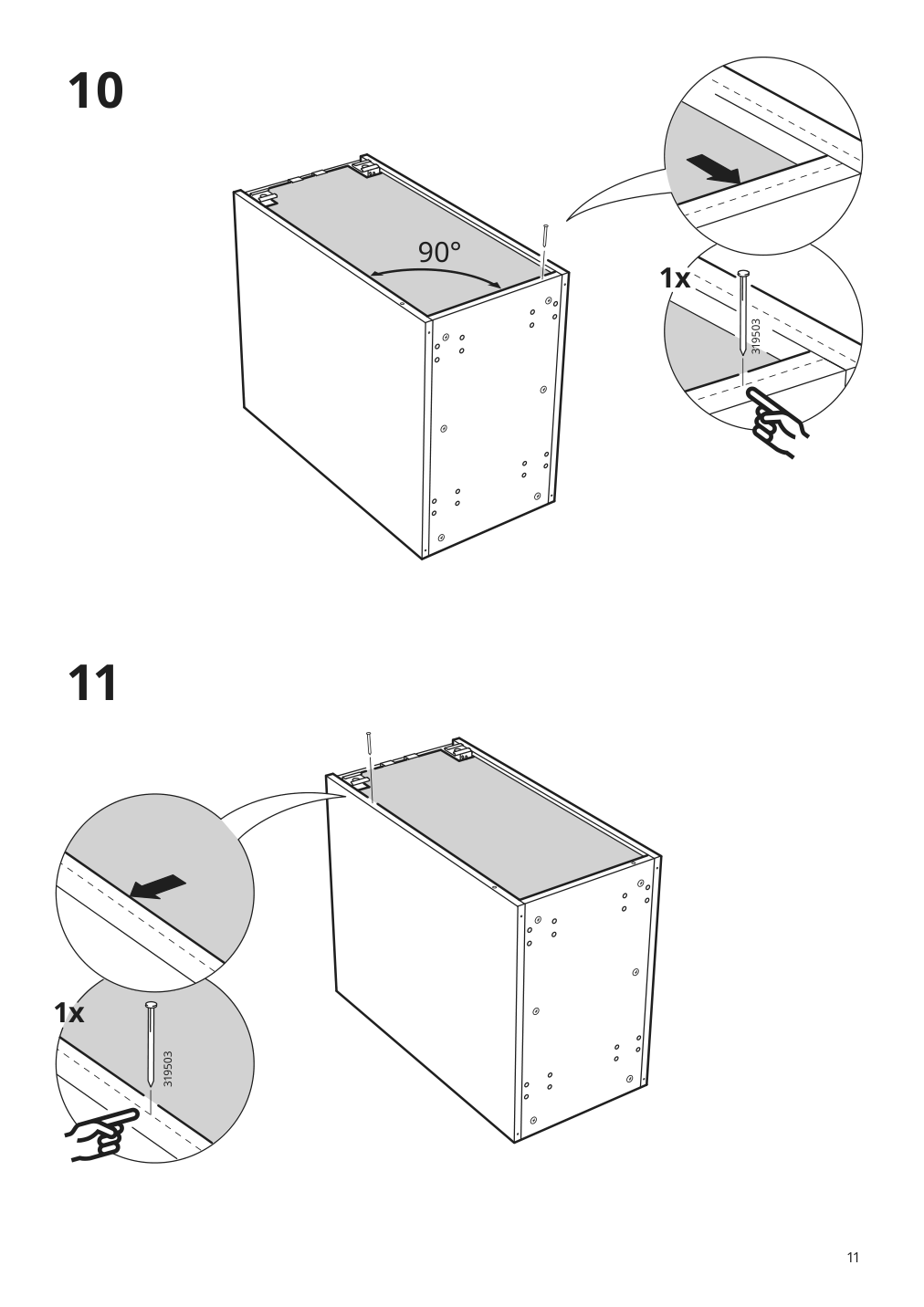 Assembly instructions for IKEA Sektion base cabinet frame white | Page 11 - IKEA SEKTION base cabinet with wire baskets 194.647.59