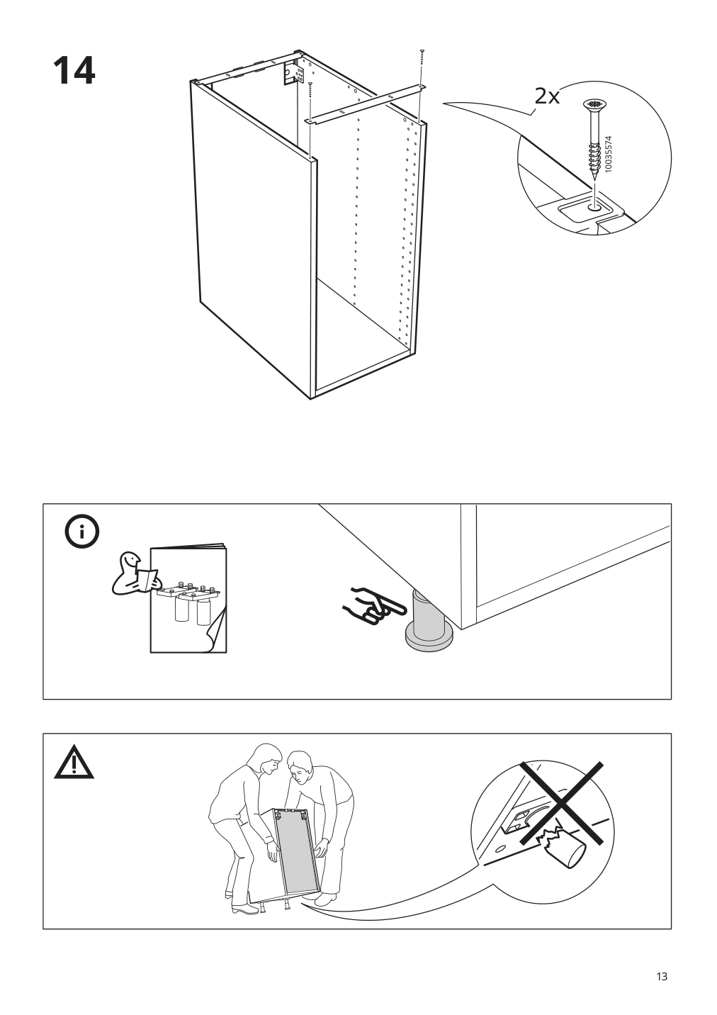 Assembly instructions for IKEA Sektion base cabinet frame white | Page 13 - IKEA SEKTION base cabinet with wire baskets 194.647.59