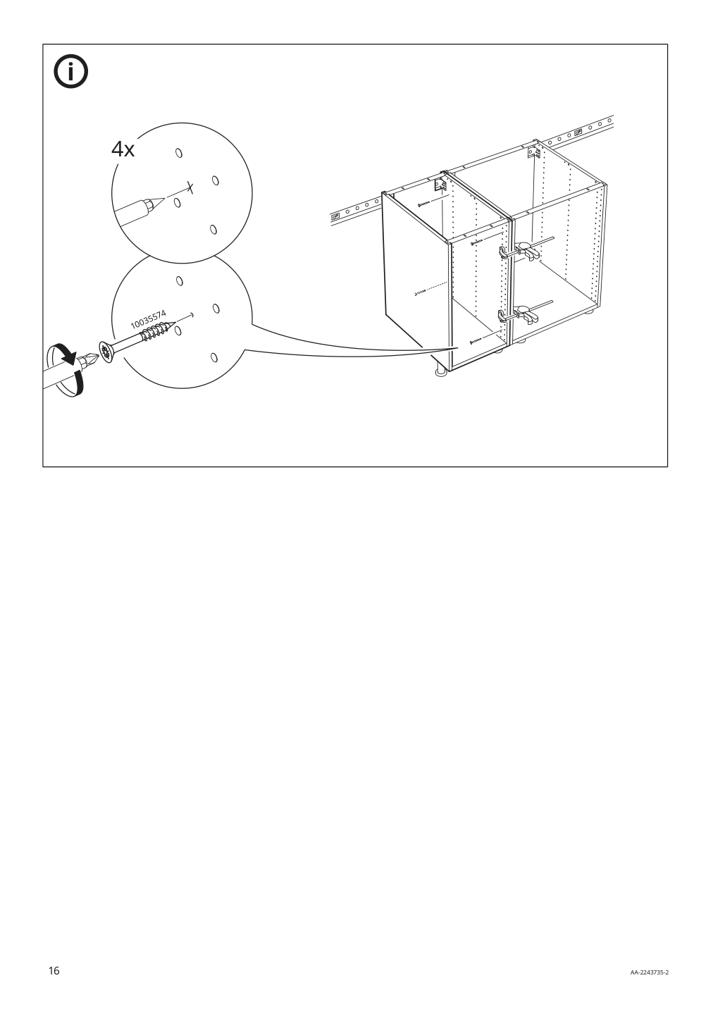 Assembly instructions for IKEA Sektion base cabinet frame white | Page 16 - IKEA SEKTION base cabinet with wire baskets 194.647.59