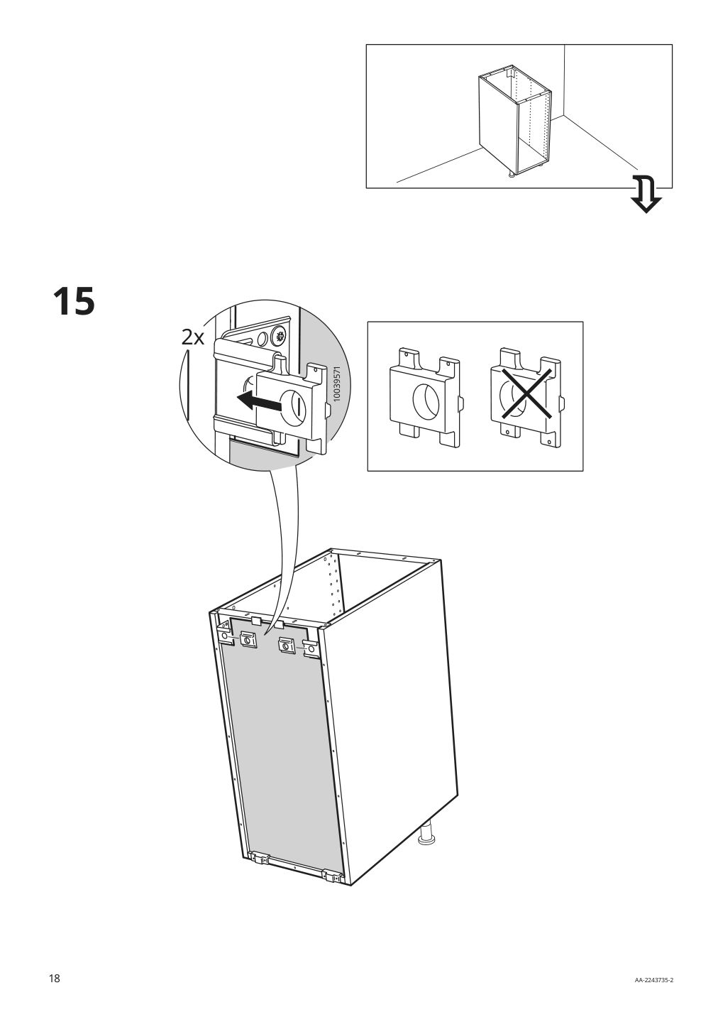 Assembly instructions for IKEA Sektion base cabinet frame white | Page 18 - IKEA SEKTION base cabinet with wire baskets 194.647.59