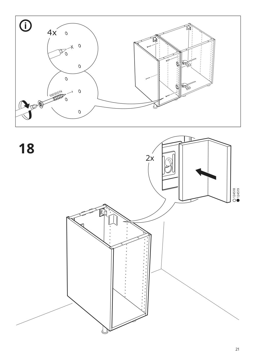 Assembly instructions for IKEA Sektion base cabinet frame white | Page 21 - IKEA SEKTION / MAXIMERA base cabinet with drawer/door 994.632.18