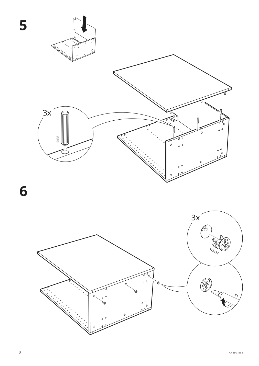 Assembly instructions for IKEA Sektion base cabinet frame white | Page 8 - IKEA SEKTION / MAXIMERA base cabinet with drawer/door 694.652.28