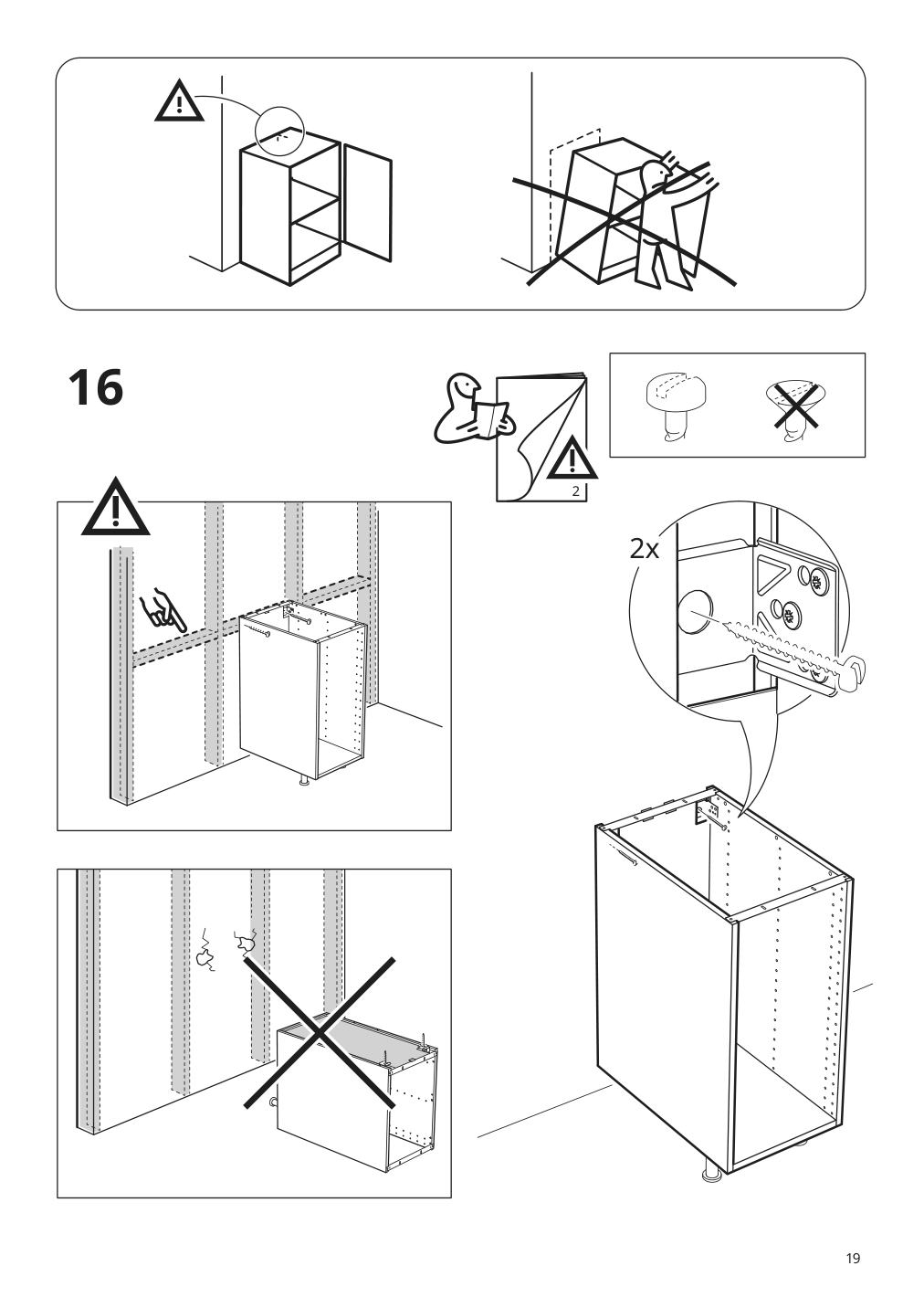 Assembly instructions for IKEA Sektion base cabinet frame white | Page 19 - IKEA SEKTION base cabinet/p-out storage/2 drawer 591.591.11