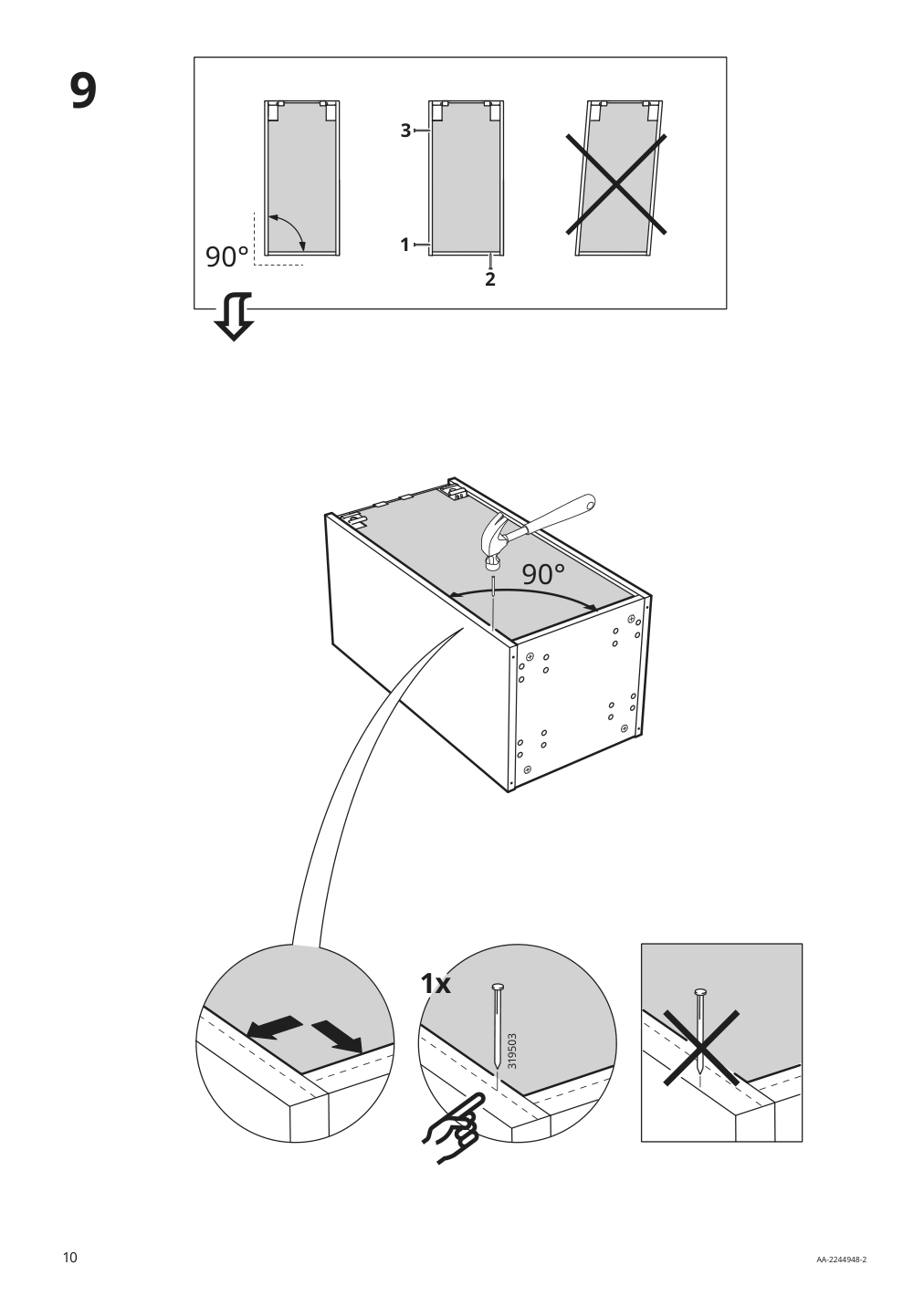 Assembly instructions for IKEA Sektion base cabinet frame white | Page 10 - IKEA SEKTION / MAXIMERA base cabinet with 3 drawers 593.085.64