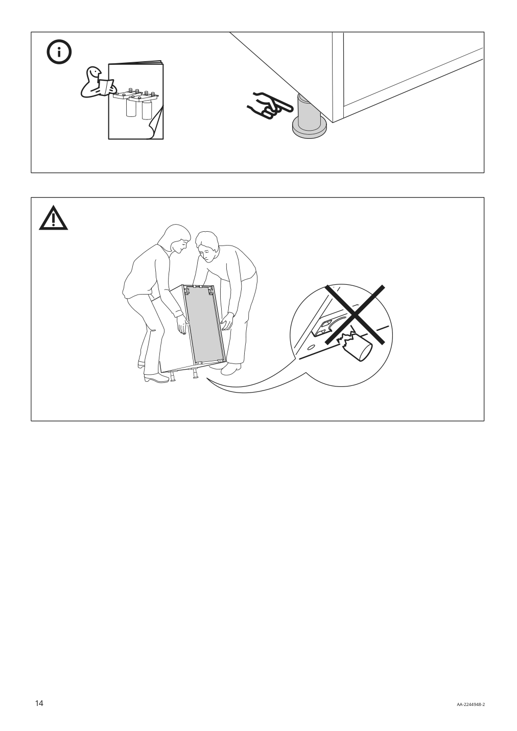 Assembly instructions for IKEA Sektion base cabinet frame white | Page 14 - IKEA SEKTION / MAXIMERA base cabinet with 3 drawers 593.085.64