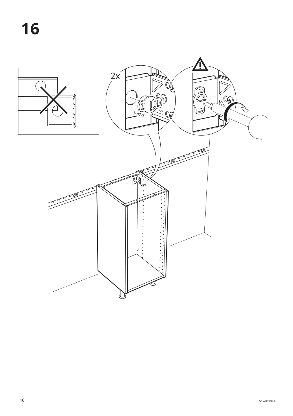 Assembly instructions for IKEA Sektion base cabinet frame white | Page 16 - IKEA SEKTION / MAXIMERA base cabinet with 3 drawers 593.085.64