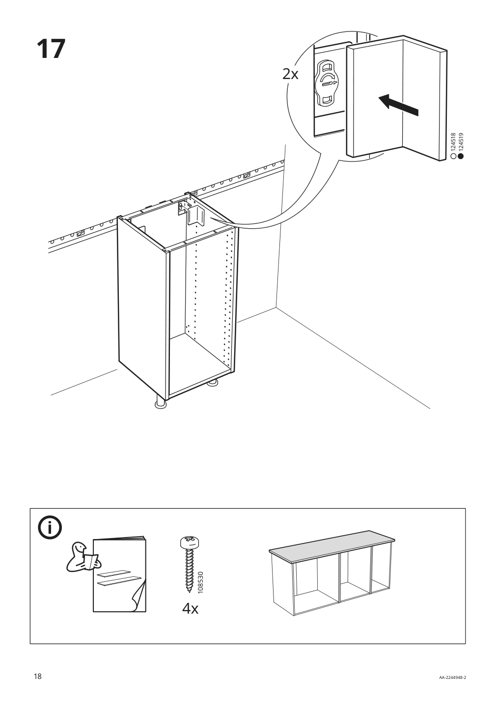 Assembly instructions for IKEA Sektion base cabinet frame white | Page 18 - IKEA SEKTION / MAXIMERA base cabinet with 3 drawers 593.085.64