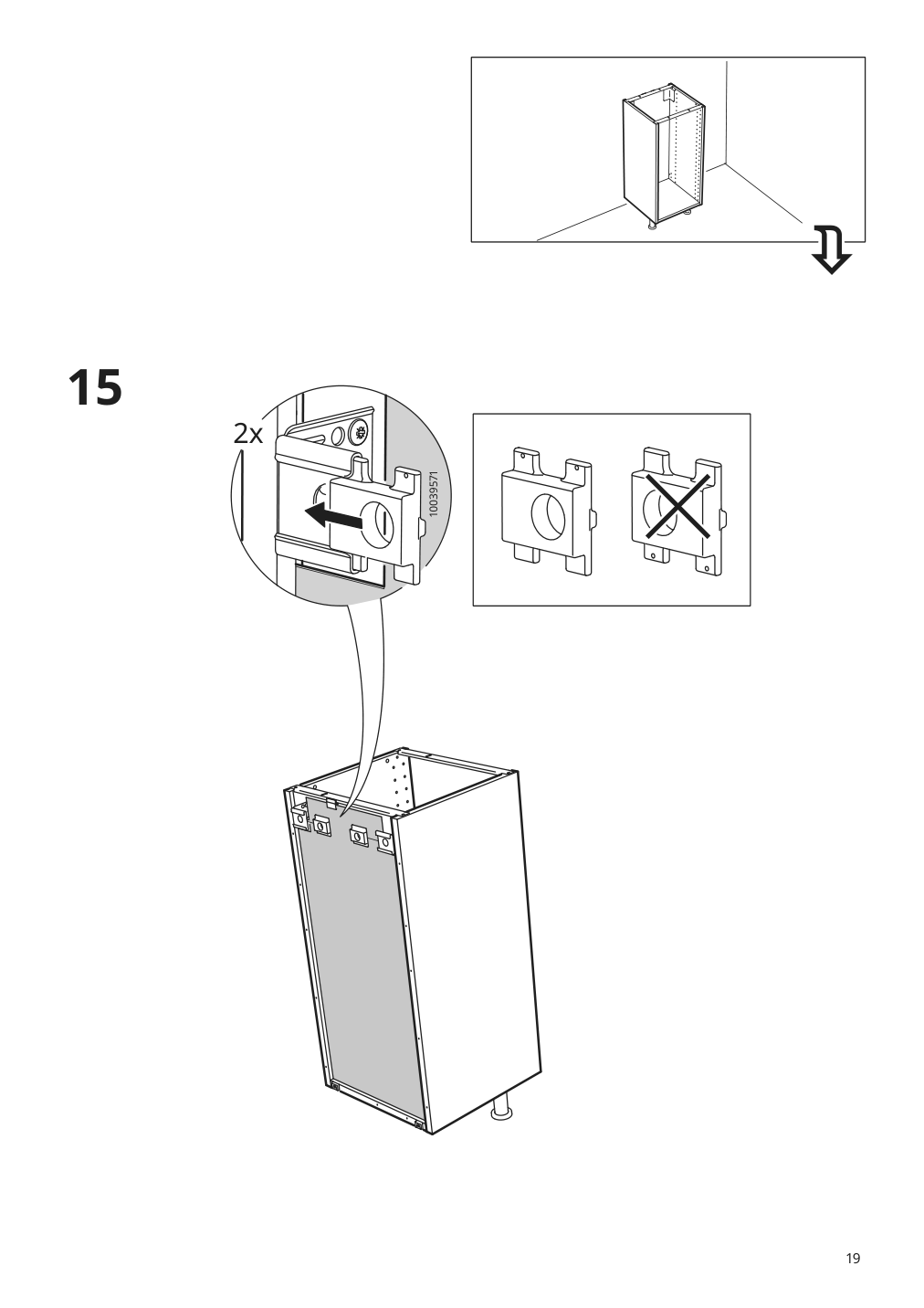 Assembly instructions for IKEA Sektion base cabinet frame white | Page 19 - IKEA SEKTION / MAXIMERA base cabinet with 3 drawers 593.085.64