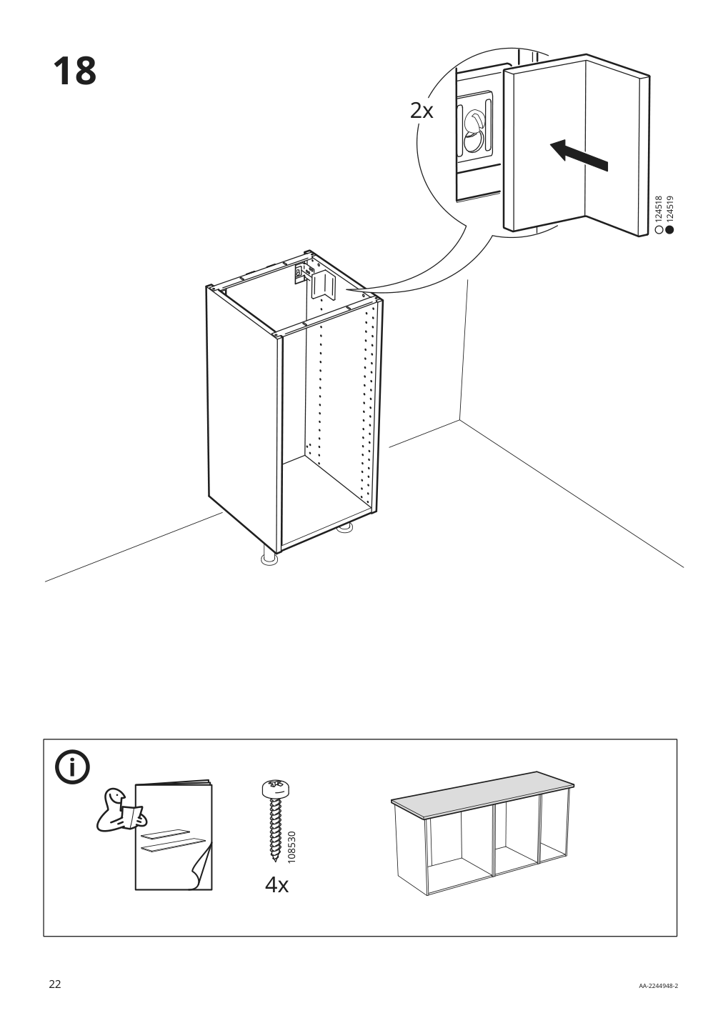 Assembly instructions for IKEA Sektion base cabinet frame white | Page 22 - IKEA SEKTION / MAXIMERA base cabinet with 3 drawers 593.085.64