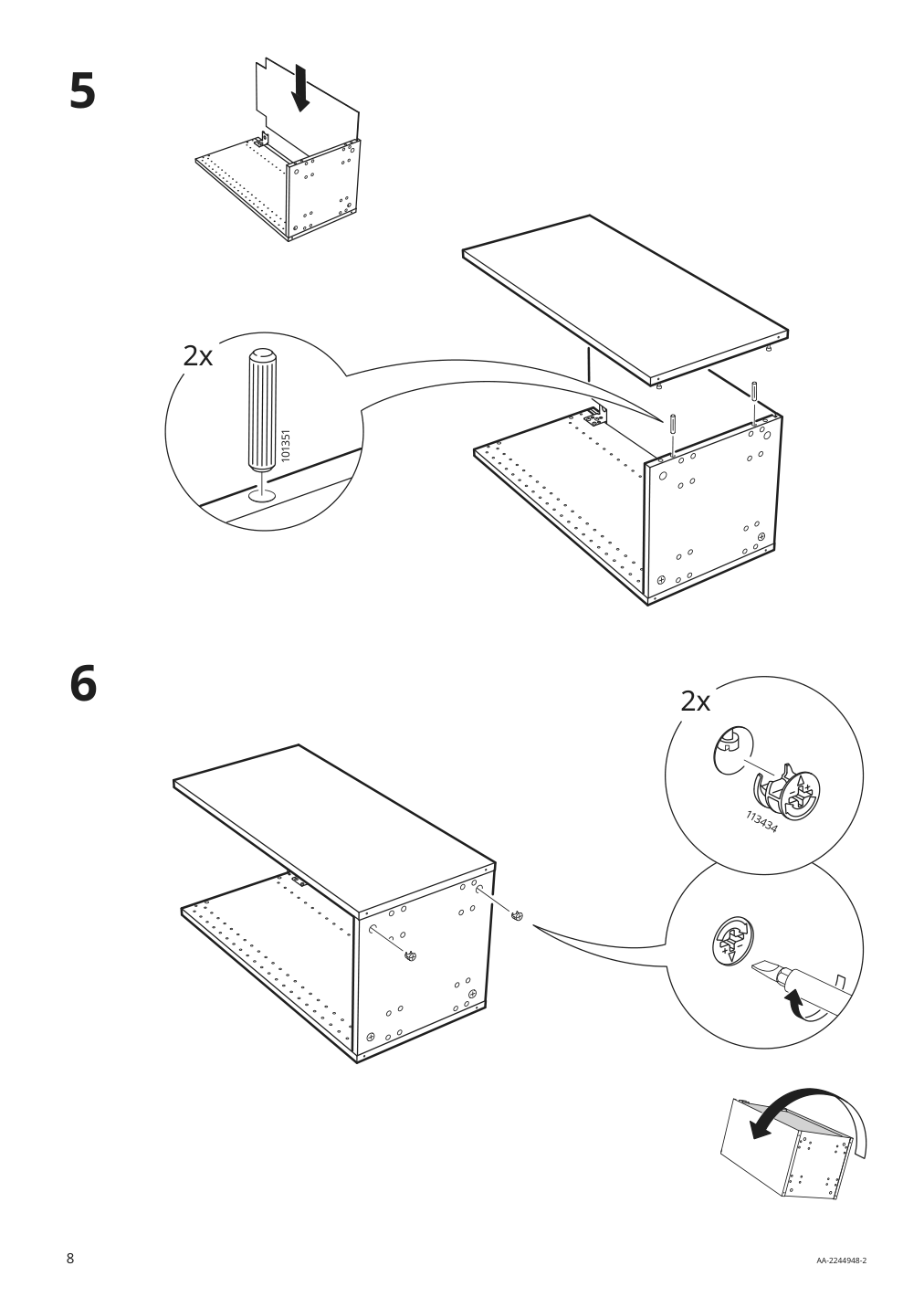 Assembly instructions for IKEA Sektion base cabinet frame white | Page 8 - IKEA SEKTION / MAXIMERA base cabinet with 3 drawers 593.085.64