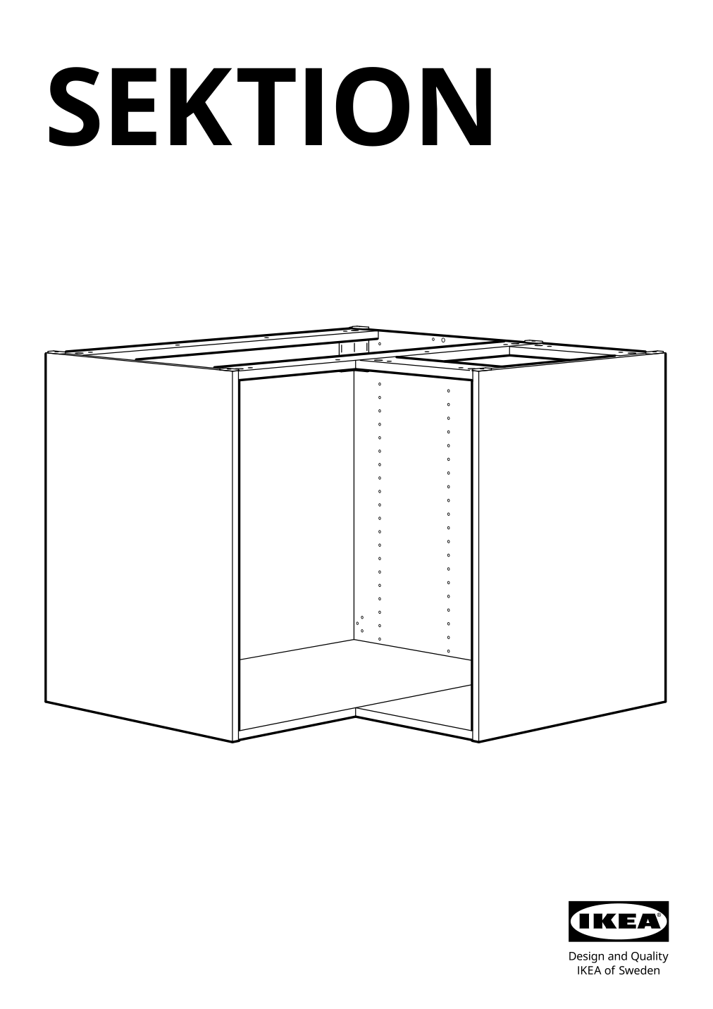 Assembly instructions for IKEA Sektion base corner cabinet frame white | Page 1 - IKEA SEKTION corner base cabinet with carousel 193.774.46