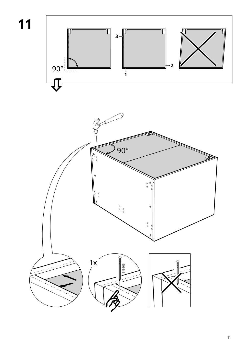 Assembly instructions for IKEA Sektion base corner cabinet frame white | Page 11 - IKEA SEKTION corner base cabinet with carousel 493.222.97