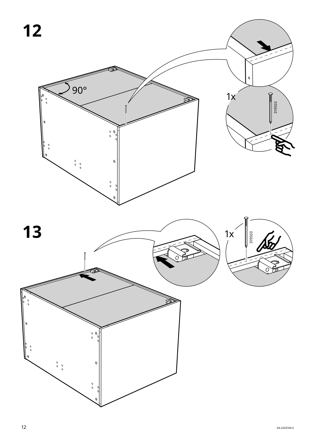 Assembly instructions for IKEA Sektion base corner cabinet frame white | Page 12 - IKEA SEKTION corner base cabinet with carousel 293.394.06