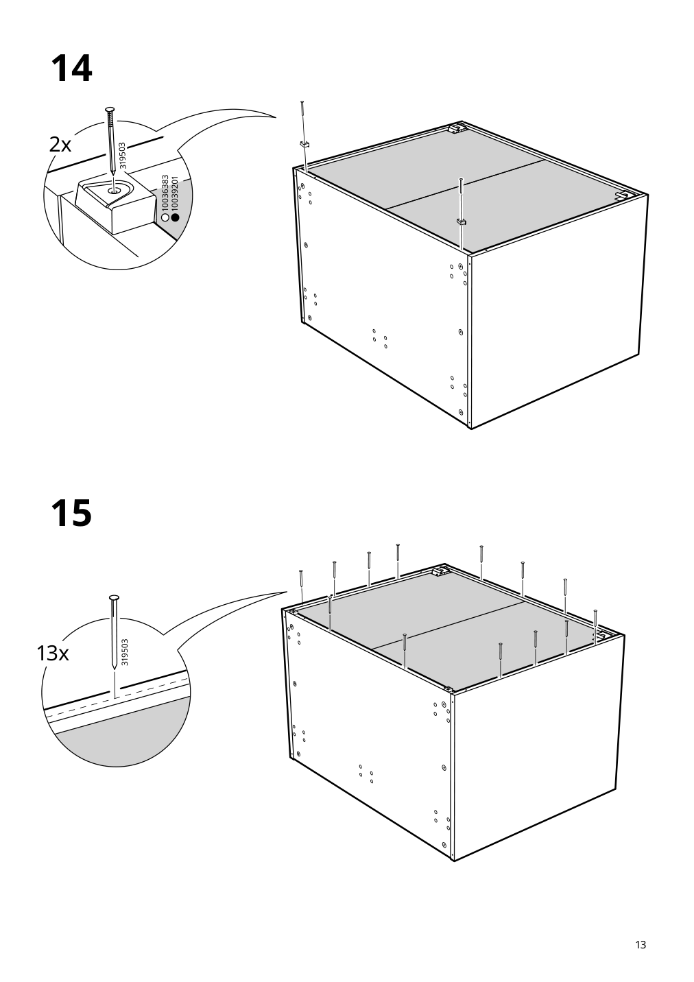 Assembly instructions for IKEA Sektion base corner cabinet frame white | Page 13 - IKEA SEKTION corner base cabinet with carousel 793.839.58