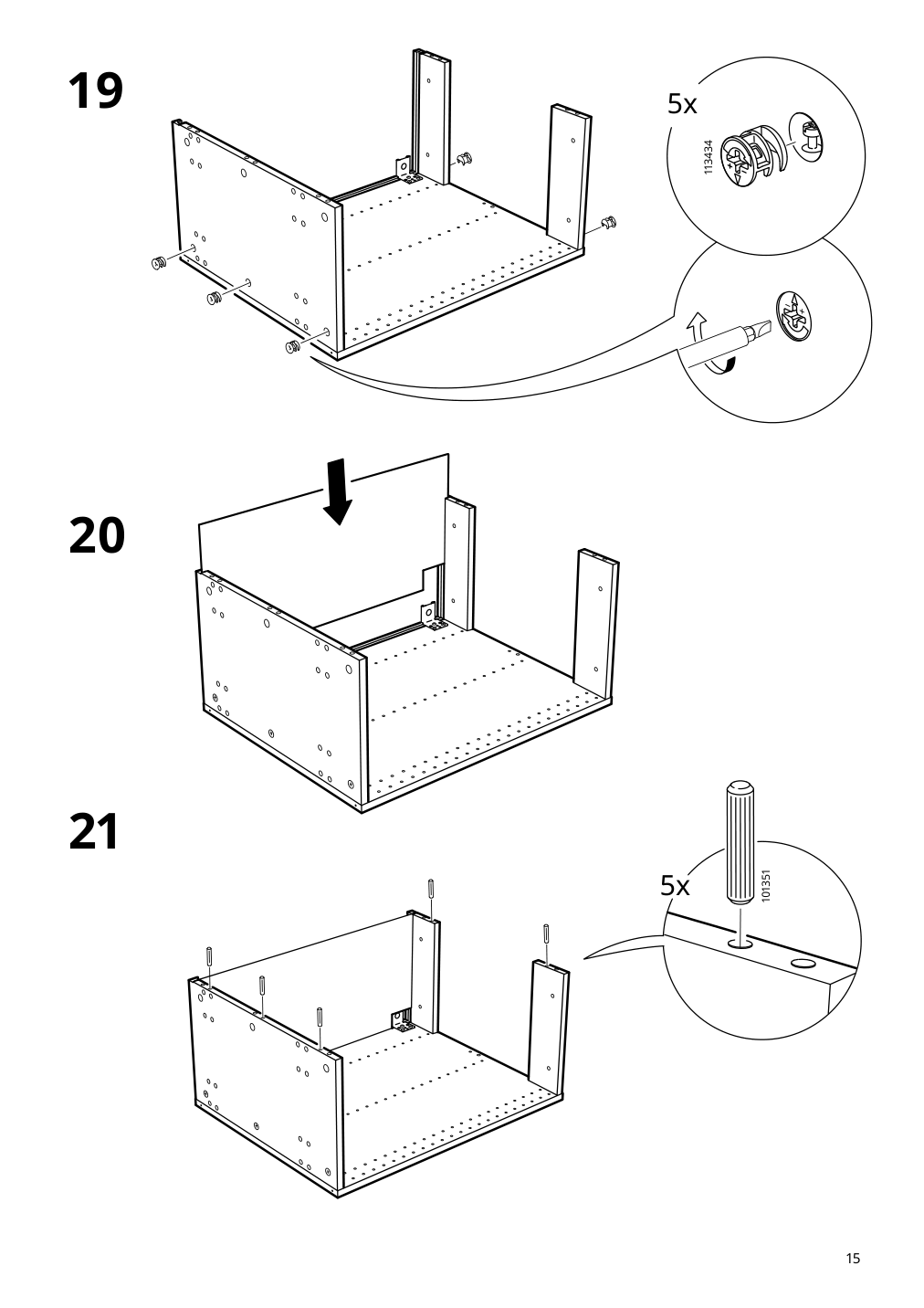 Assembly instructions for IKEA Sektion base corner cabinet frame white | Page 15 - IKEA SEKTION corner base cabinet with carousel 493.222.97