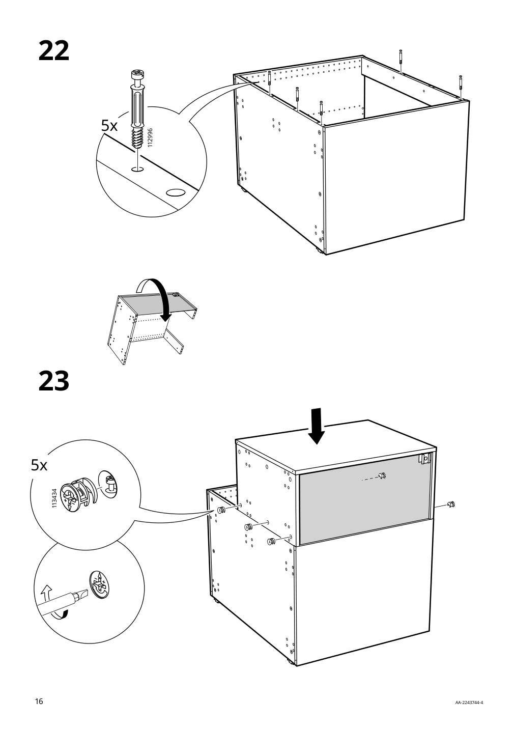 Assembly instructions for IKEA Sektion base corner cabinet frame white | Page 16 - IKEA SEKTION corner base cabinet with carousel 493.222.97