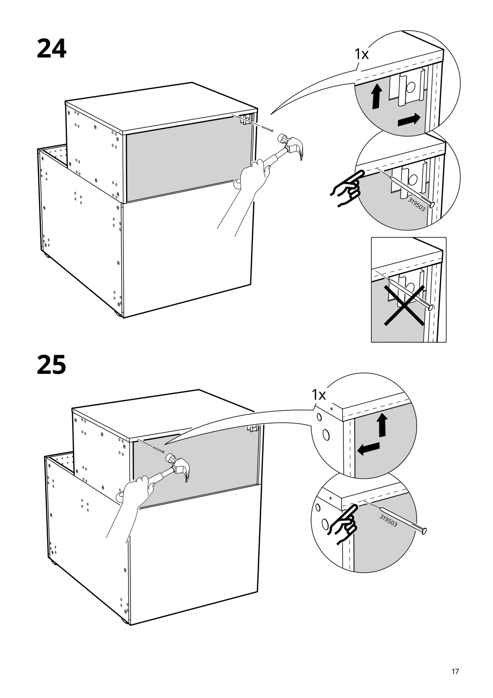 Assembly instructions for IKEA Sektion base corner cabinet frame white | Page 17 - IKEA SEKTION corner base cabinet with carousel 793.839.58