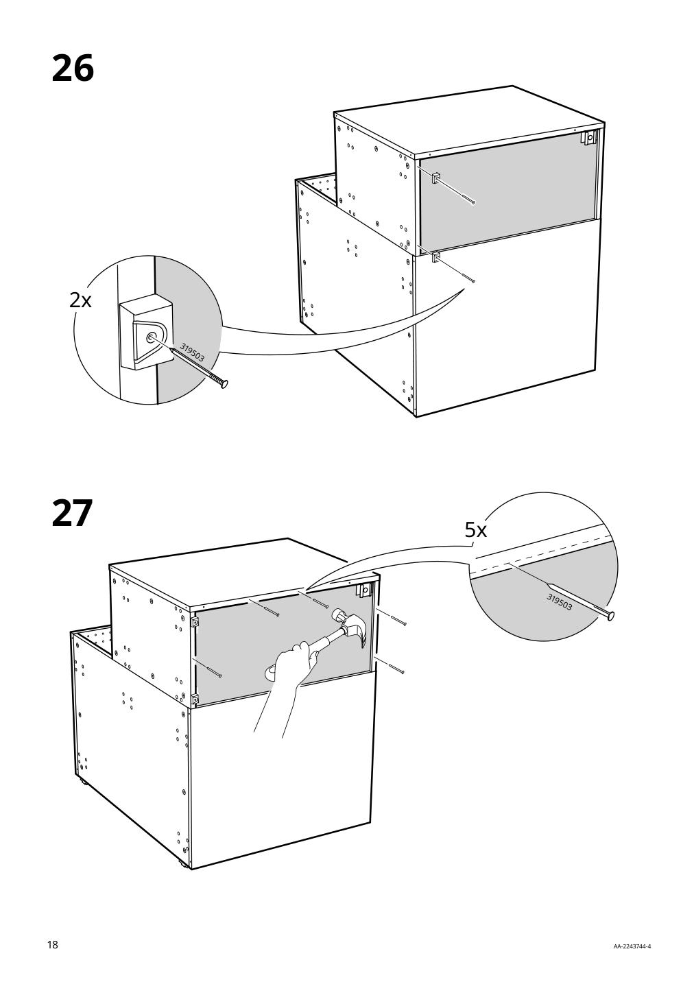 Assembly instructions for IKEA Sektion base corner cabinet frame white | Page 18 - IKEA SEKTION corner base cabinet with carousel 493.222.97