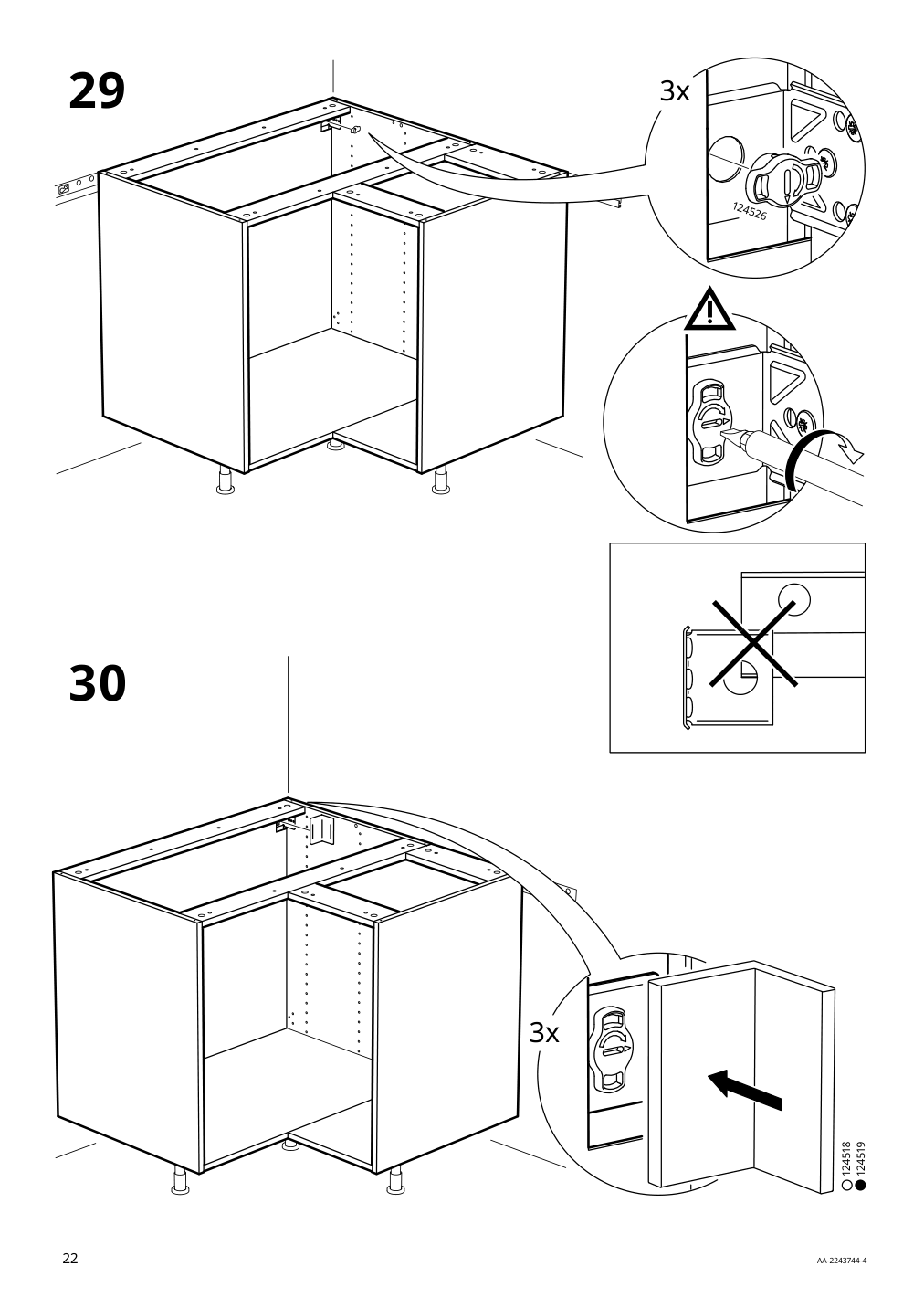 Assembly instructions for IKEA Sektion base corner cabinet frame white | Page 22 - IKEA SEKTION corner base cabinet with carousel 793.839.58